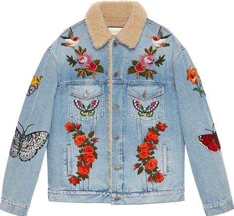 gucci denim jacket butterfly|gucci gg denim jacket.